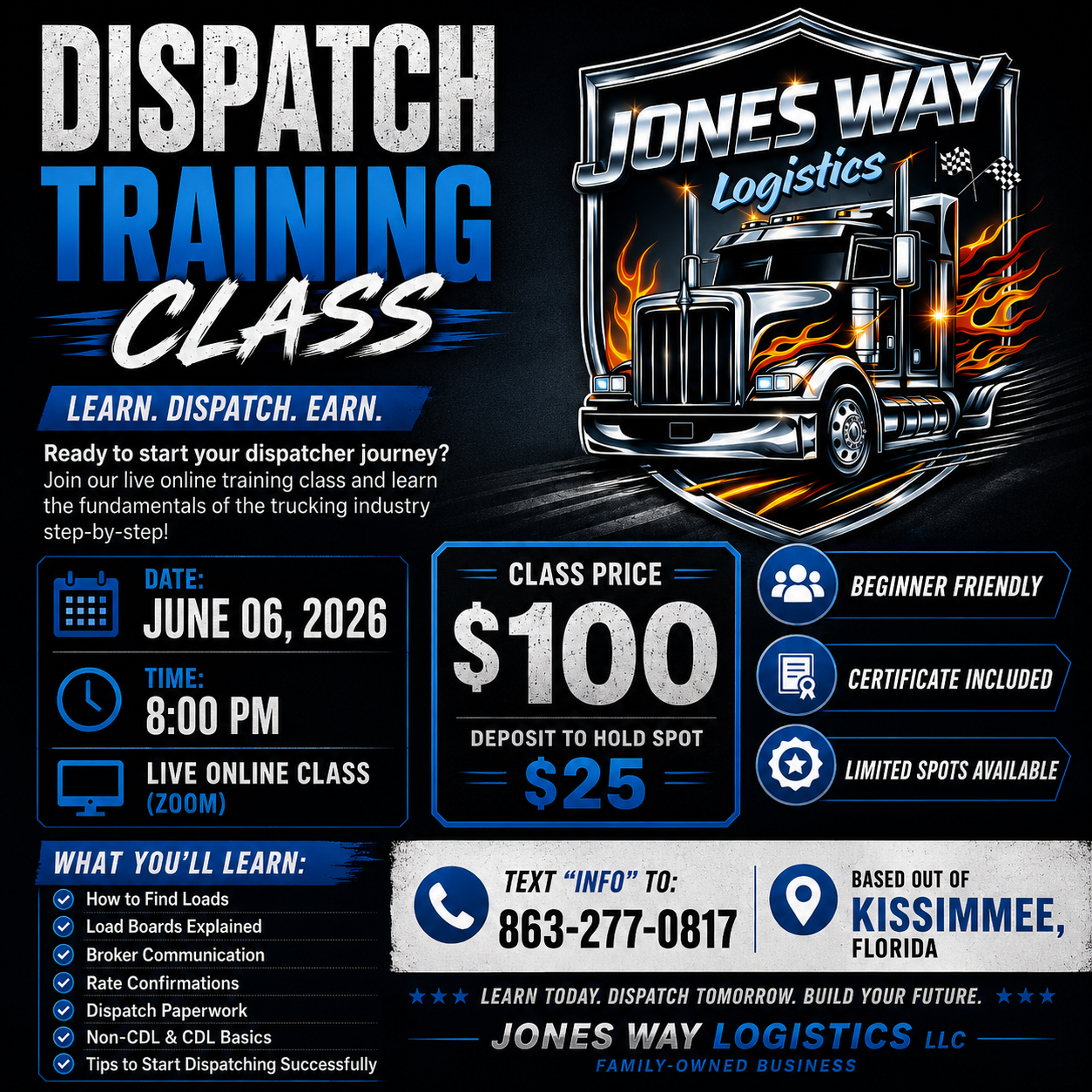 Dispatch Training Via Zoom May 6th 2026
